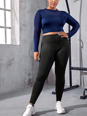 Sports Leggings Women's Plus Plain Pipping Skinny Leggings