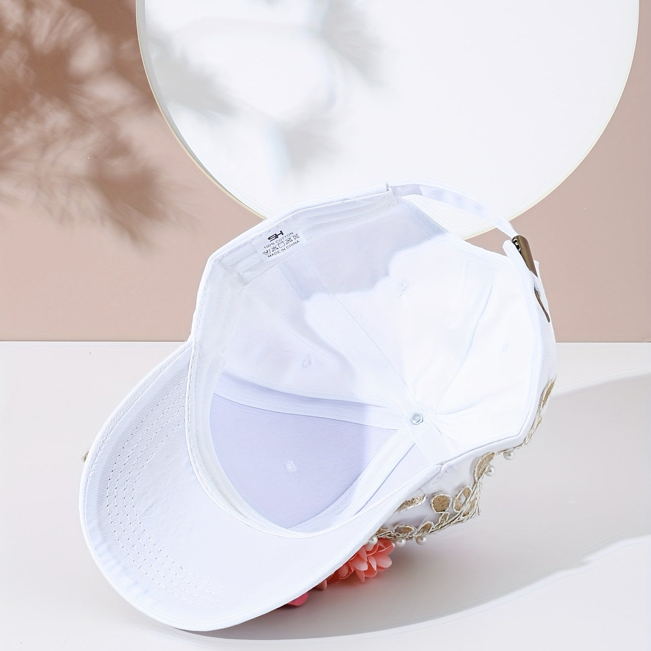 3D Flower Decor Embroidery Baseball Cap Adjustable Sun Hat