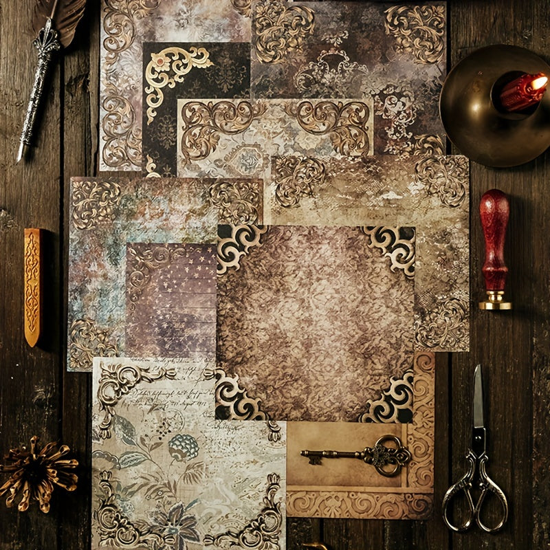 30pcs Paper Baroque Classic Shading Collage Material Handcraft DIY Decor