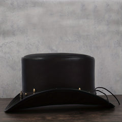 Leather Top Hat President Traditional Fedoras Magician Steampunk Cosplay Cap