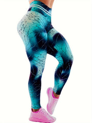 Block Print Fitness Yoga Pants High Stretch Running Workout Sports Leggings