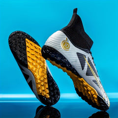 Men's High Top Turf Football Boots Anti-skid TF Soccer Cleats