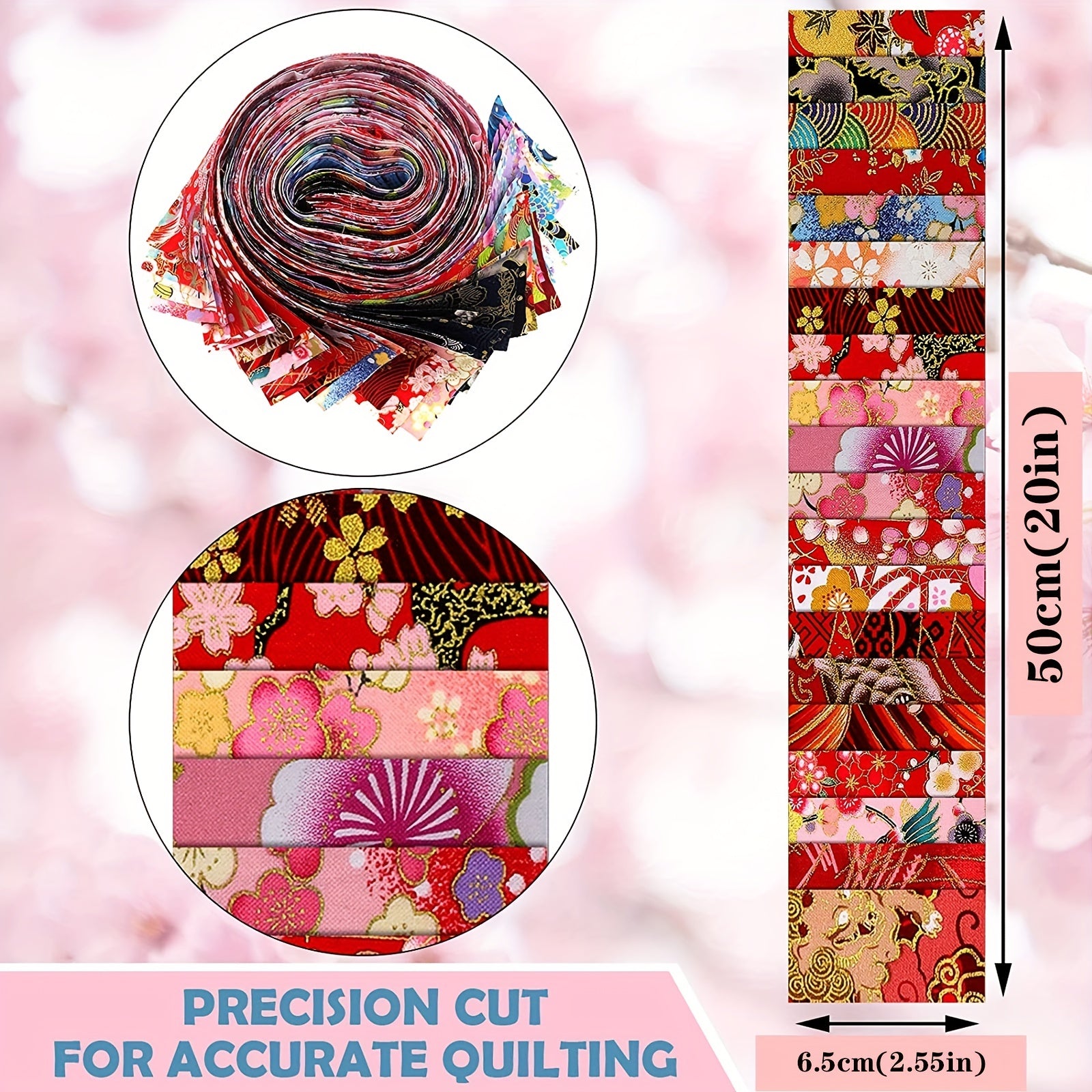 40pcs Japanese Jelly Cotton Fabric Patchwork Roll 6 48 Cm Quilting Strips