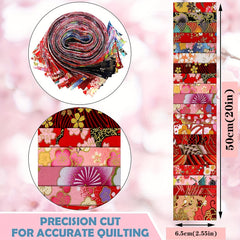 40pcs Japanese Jelly Cotton Fabric Patchwork Roll 6 48 Cm Quilting Strips