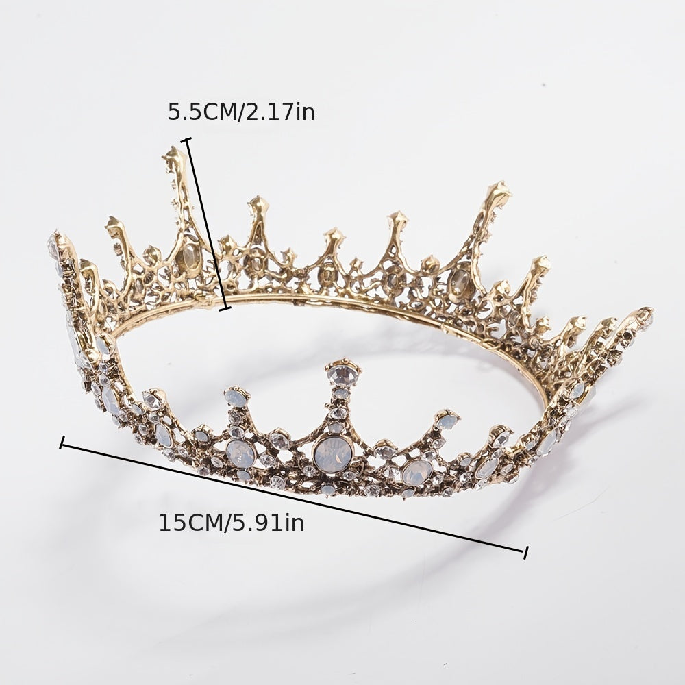 Vintage Baroque Tiara Bead Crown Headband Hair Jewelry