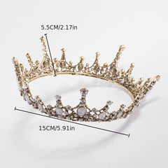 Vintage Baroque Tiara Bead Crown Headband Hair Jewelry
