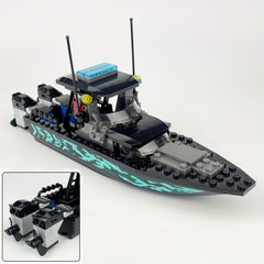 89pcs Detailed Yacht Building Block Model Set with Antenna & Flaps
