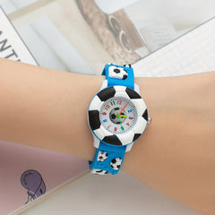 Soccer Print Round Dial Quartz Watch for Boys Girls Teens, Gift for Daily Life