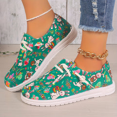 Women's Easter Eggs & Rabbit Lightweight Canvas Shoes Slip-on Walking Shoes