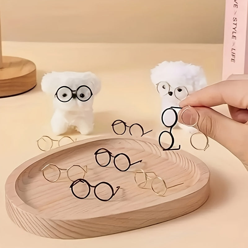 10pcs Iron Doll Eyeglasses Round Frame Accessory Set