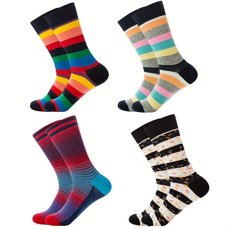 Striped Mid-tube Socks for Outdoor Camping Travel Training