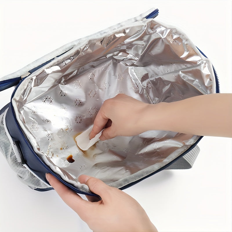 Insulated Lunch Bag with Ice Pack for Outdoor Picnics and Travel