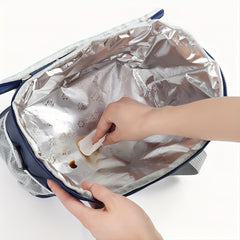 Insulated Lunch Bag with Ice Pack for Outdoor Picnics and Travel