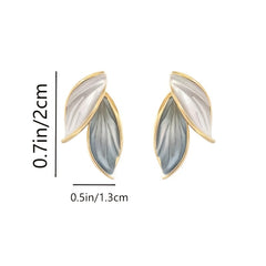 2pcs Leaf Shape Stud Earrings Sweet Earrings For Girls Kids