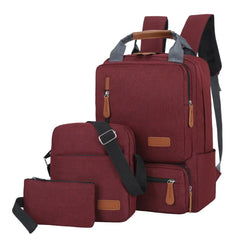 3pcs Canvas Laptop Backpacks Set for Travel School College Large