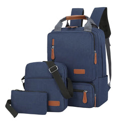 3pcs Canvas Laptop Backpacks Set for Travel School College Large
