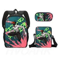 3pcs Chainsaw Man Pochita School Backpacks Boys Girls Schoolbag Teens Students P