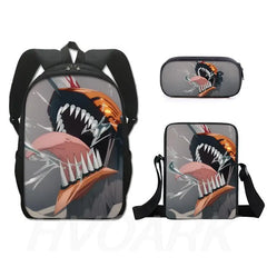 3pcs Chainsaw Man Pochita School Backpacks Boys Girls Schoolbag Teens Students P