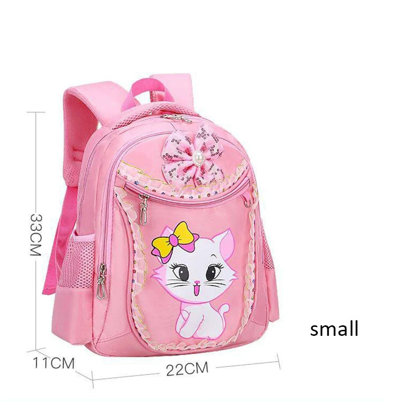 3pcs Cat Cartoon School Backpack for Girls