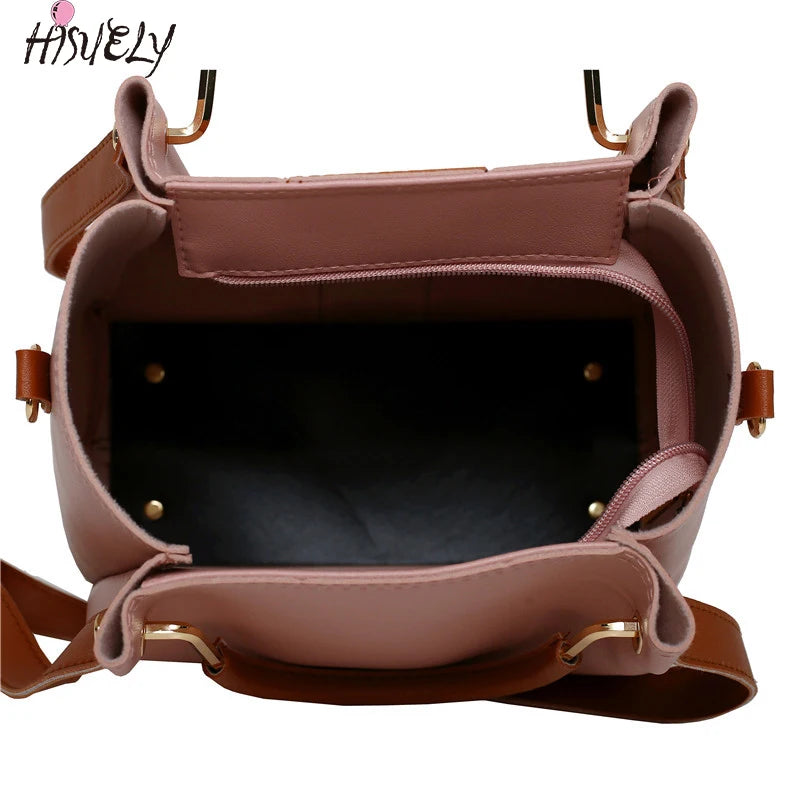 3pcs Set Composite Bag High Pu Leather Totes Bag Femal Handbag Crossbody Bags