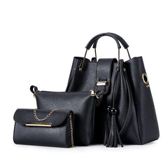 3pcs/Set Pu Leather Handbag Large Capacity Vintage Women Messenger Bag