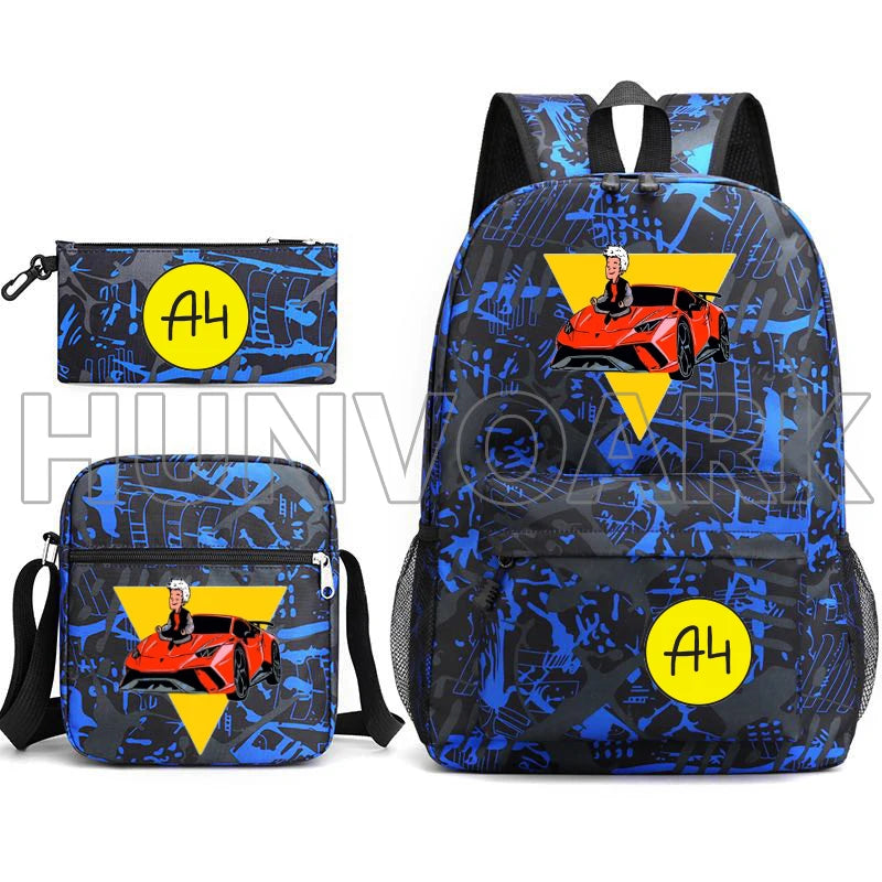 3pcs/Set Travel Backpacks Printing Shoulder Bag School bags for Teenage Boys
