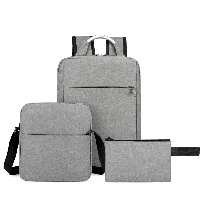 Canvas Men's Backpacks USB Laptop Business Shoulder Messenger Bag Rucksack