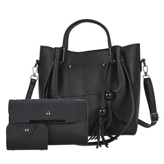 3pcs Women Bag Tassel Shoulder Crossbody PU Leather Handbag