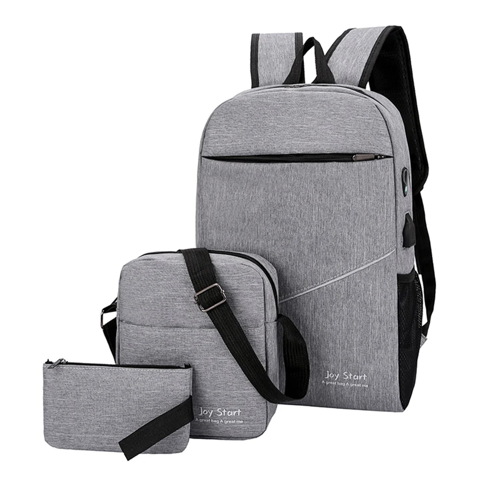 3pcs Travel Backpacks Messenger Bags School Bags
