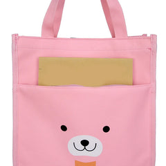 Cartoon Bear Girls Backpack Set Canvas School Bag Lightweight Travel