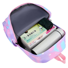 3pcs/set Laptop Backpack Women Nylon School Backpack Gradient W
