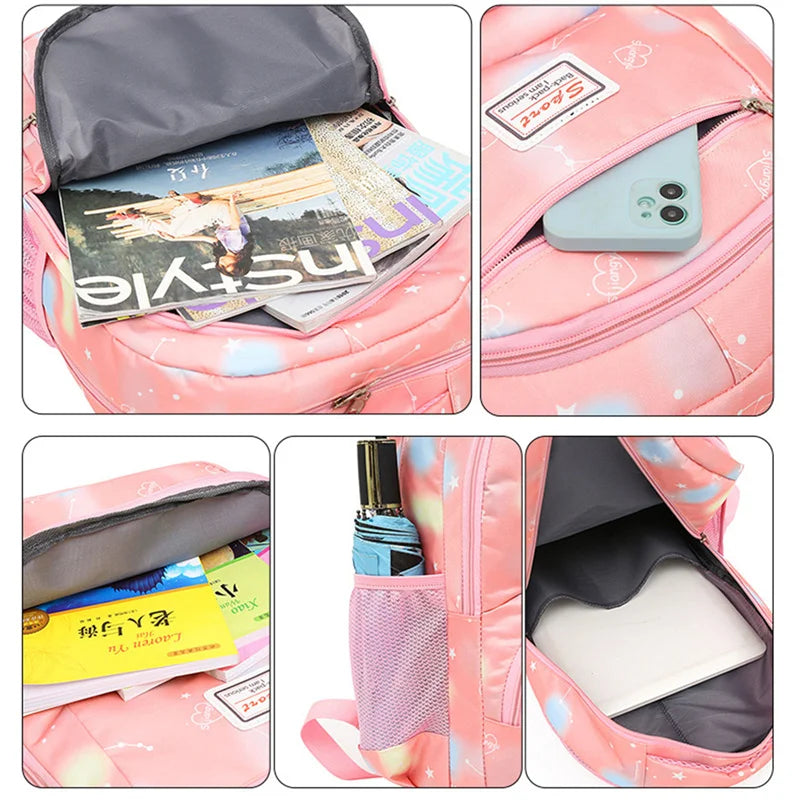 3pcs/set Male Backpacks School Bags for Women Boys Student Travel Bag