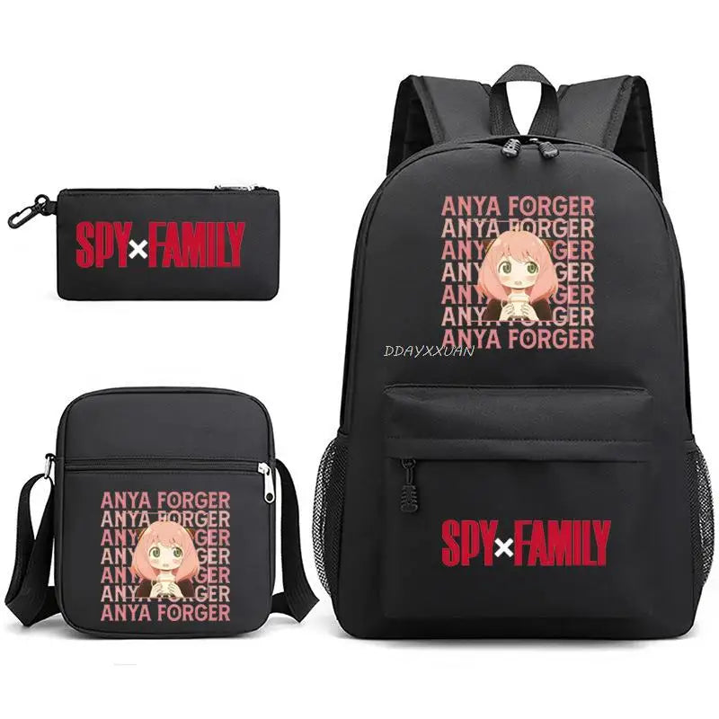 3pcs SPY FAMILY Anime Backpack Set for Kids Girls School Bag Travel Shoulder Bag
