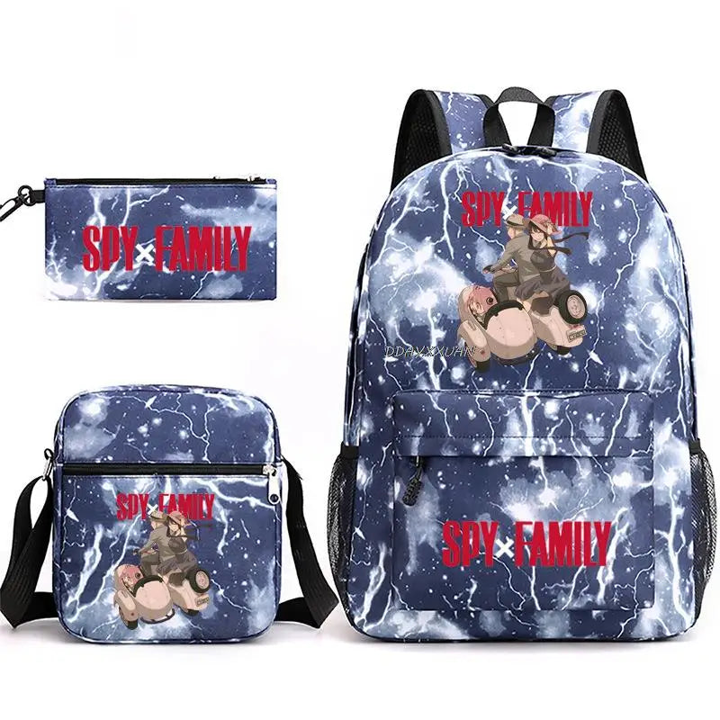 3pcs SPY FAMILY Anime Backpack Set for Kids Girls School Bag Travel Shoulder Bag