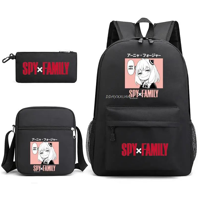 3pcs SPY FAMILY Anime Backpack Set for Kids Girls School Bag Travel Shoulder Bag