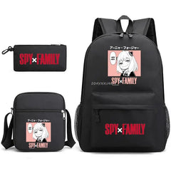 3pcs SPY FAMILY Anime Backpack Set for Kids Girls School Bag Travel Shoulder Bag
