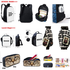 Kids Primary School Bags Boxer Dog 3D Printing Backpack Girls Puppy Schoolbag