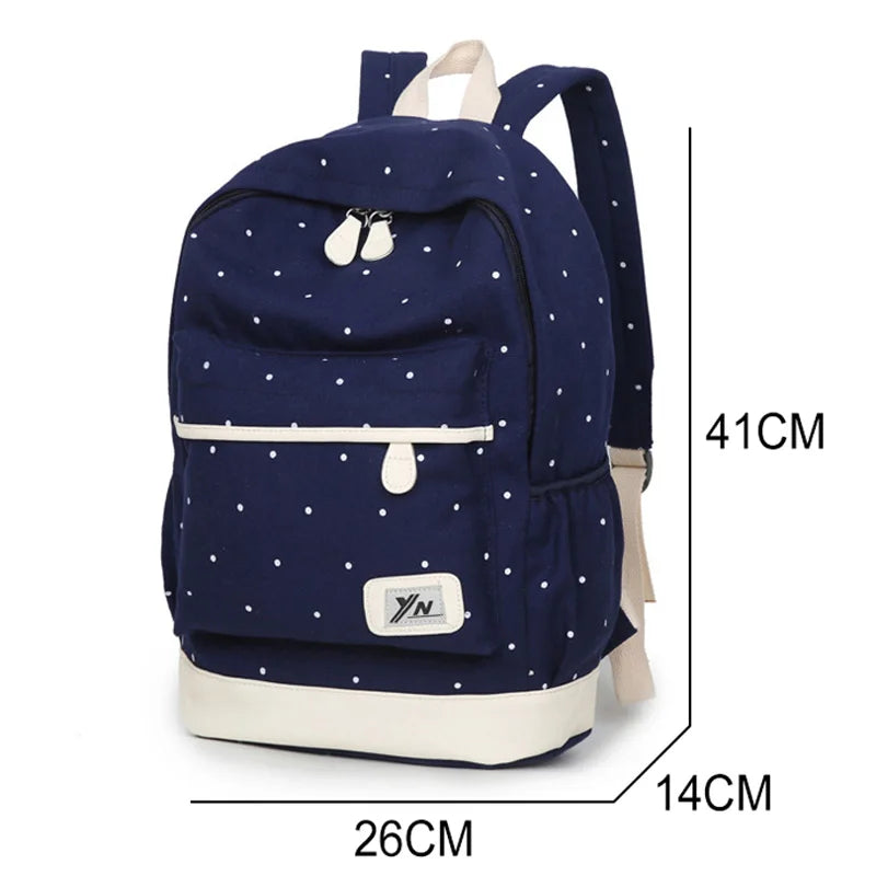 3pcs Women Backpacks Star Printing School Bags For Girls Travel Rucksacks