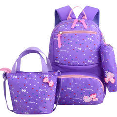 3pcs/set Dot Print Waterproof School Bags for Teenagers Girls Kids Backpacks