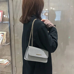 4-Color Women Shoulder Bags Matte PU Leather Chain Flap-bag Casual Crossbody