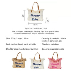 Women Vacation Style Shoulder Bag Large Capacity Beach Tote Bag