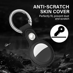 4 Pcs Leather Protective Holder for Airtag with Keychain - Air Tag Accessories