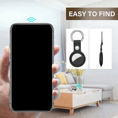 4 Pcs Leather Protective Holder for Airtag with Keychain - Air Tag Accessories