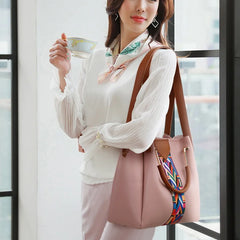 4 Pcs Women Handbag Messenger Bags Lady Shoulder Bag PU Leather C