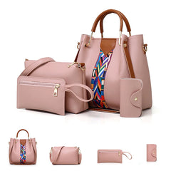 4 Pcs Women Handbag Messenger Bags Lady Shoulder Bag PU Leather C