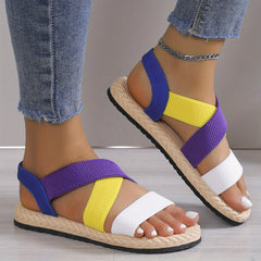 Women's Elastic Band Flat Sandals Casual Lightweight Shoes