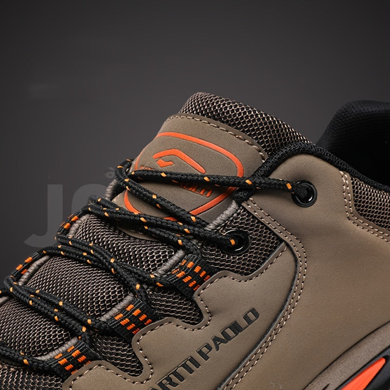 Men's Low Top Hiking Boots Comfy Non Slip Lace Up Shoes For Outdoor