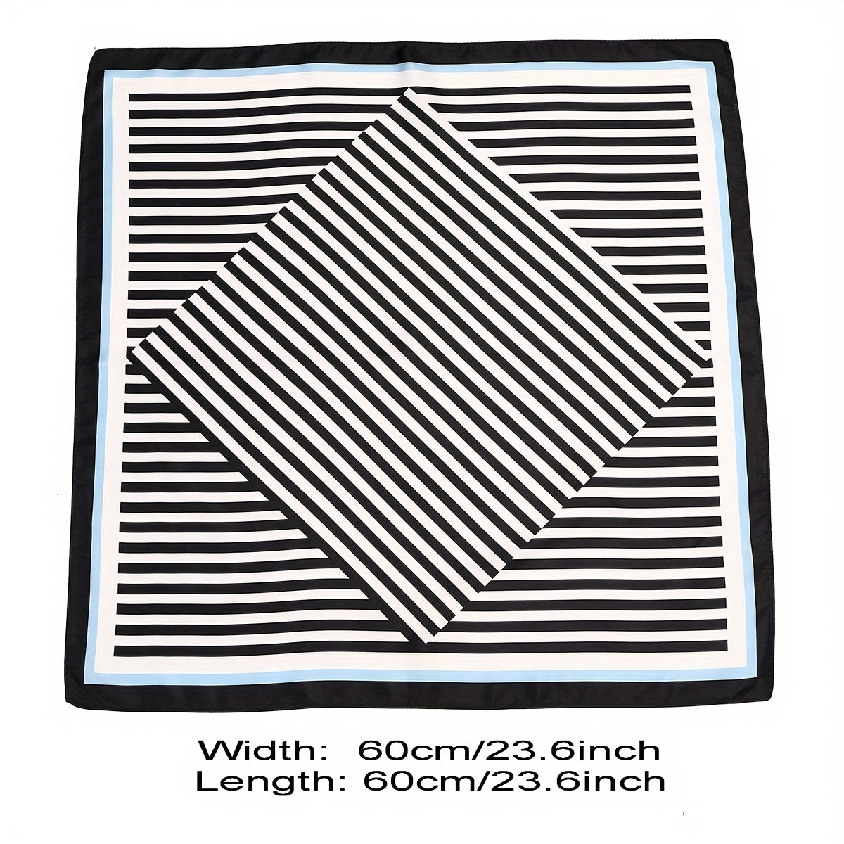 Striped Bandana Classic Print Square Scarf Head Wrap Women Satin Neckerchief Hai