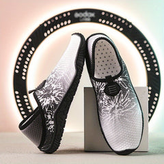 Men's Outdoor Floral Print Water Shoes Non Slip Aqua Socks