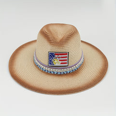 Western Cowboy Straw Hat Spring Summer Top Hat Mens Straw Hat